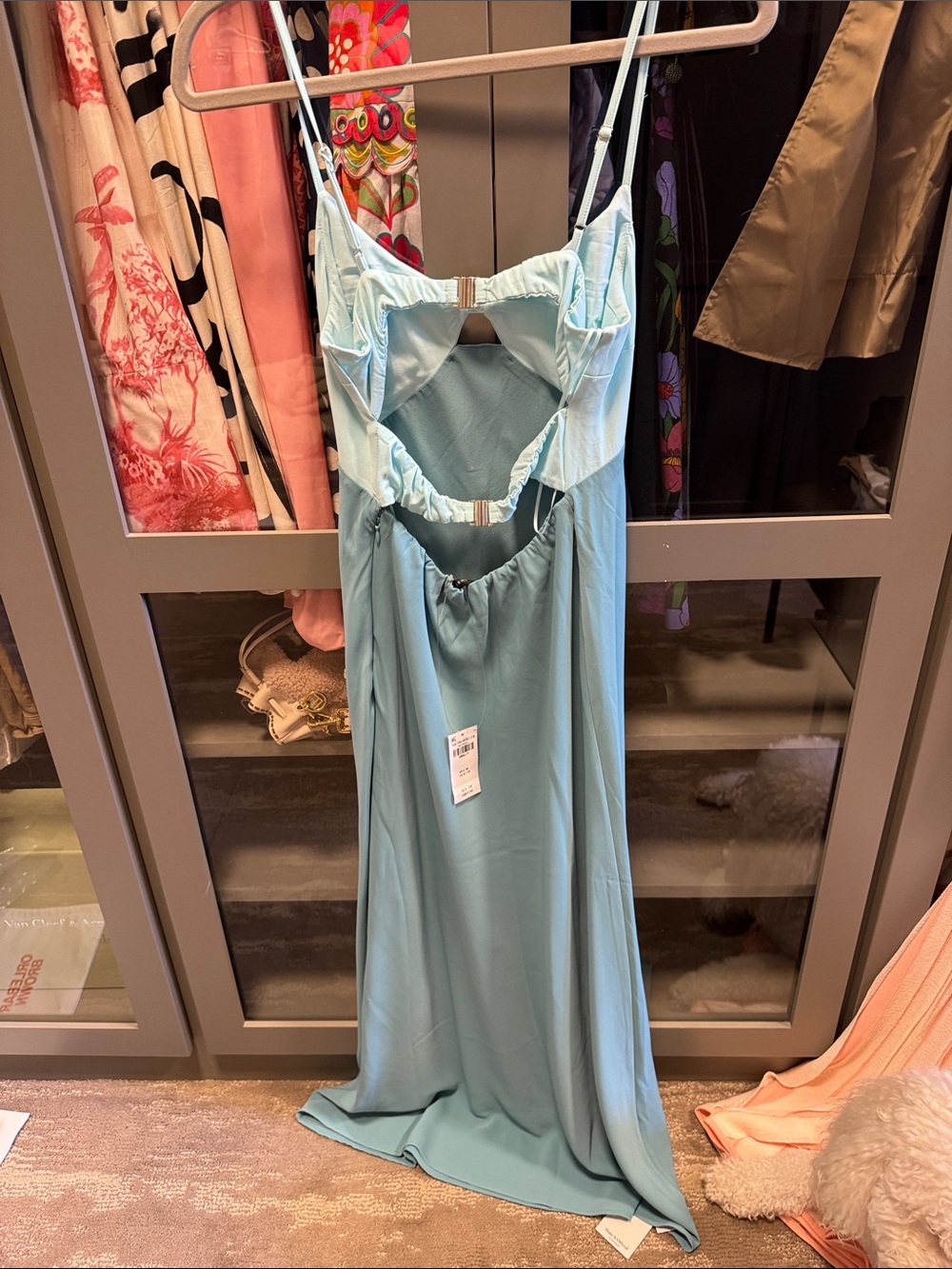 Abercrombie & Fitch Light Blue Two-Tone Maxi Slip Dress - Picture 3 of 7